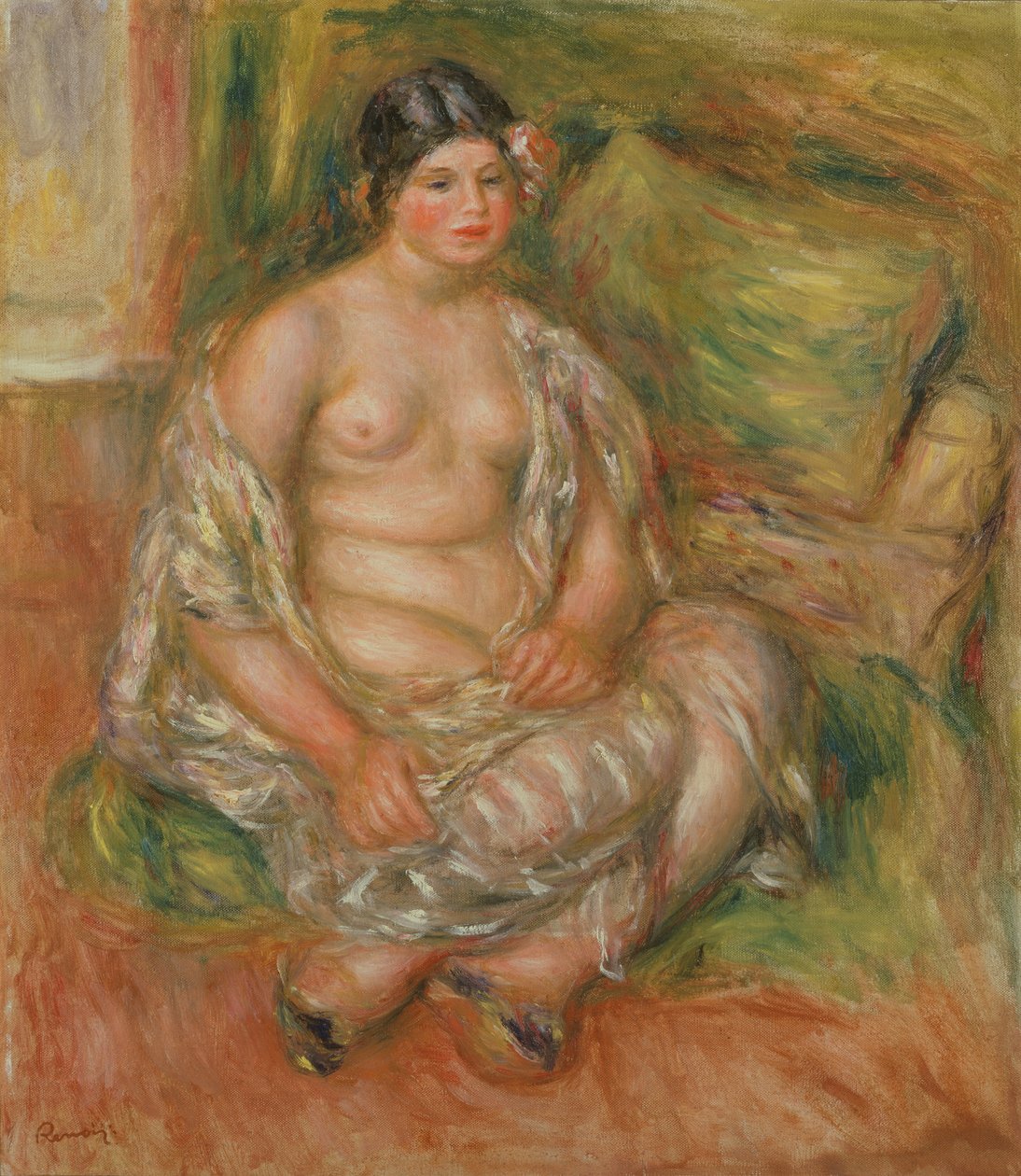 Istuva Odalisque, 1918 tekijältä Pierre Auguste Renoir