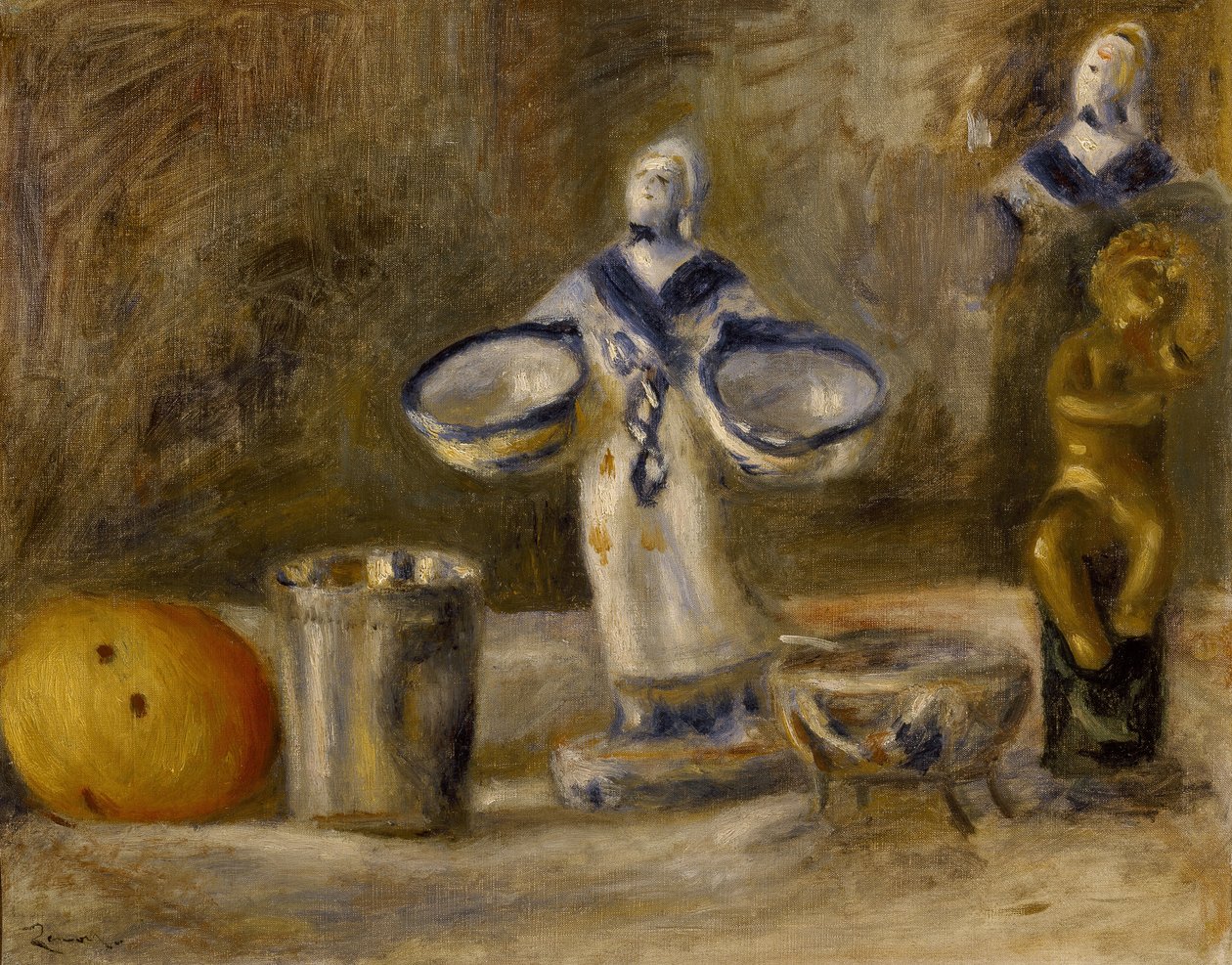 Asetelma fajanssifiguurilla, 1800-luku tekijältä Pierre Auguste Renoir