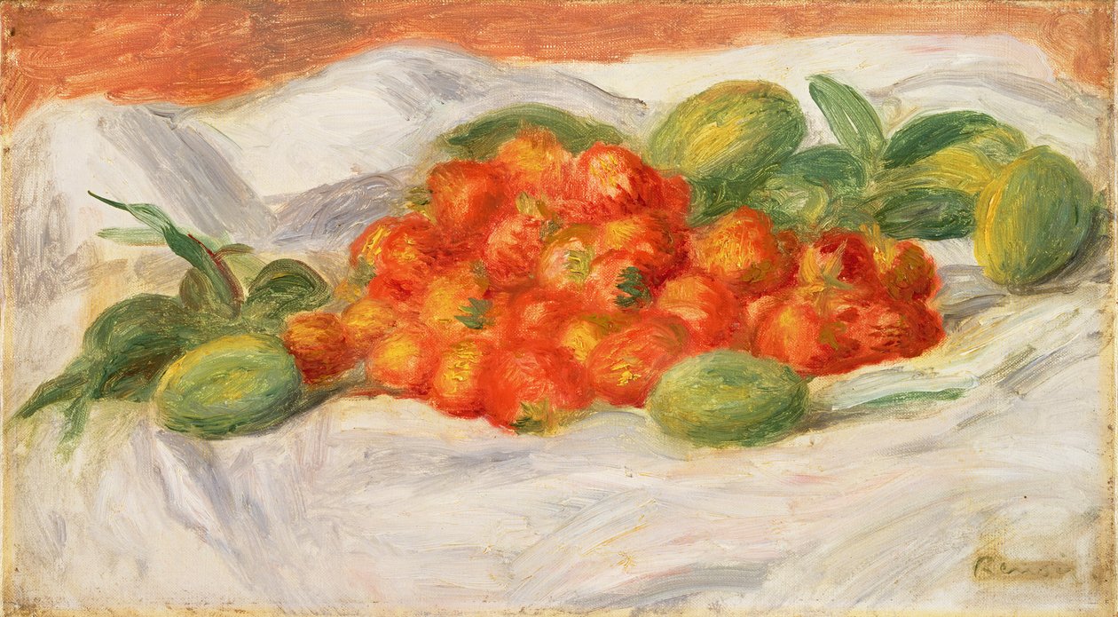 Mansikat ja mantelit, n. 1900 tekijältä Pierre Auguste Renoir