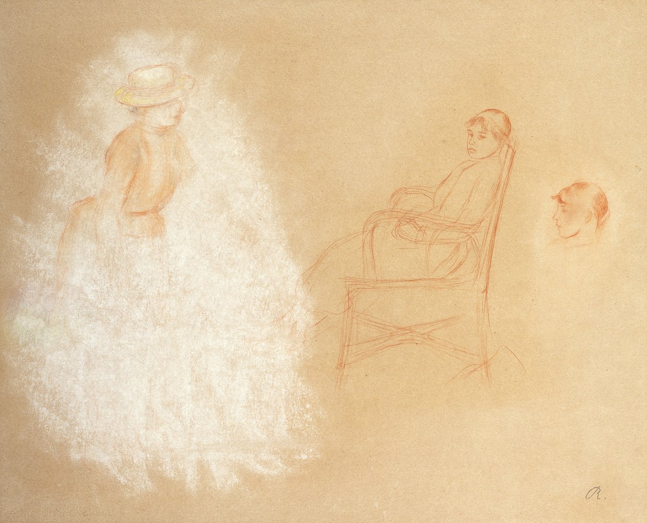 Studies of Women (liitua paperille) tekijältä Pierre Auguste Renoir