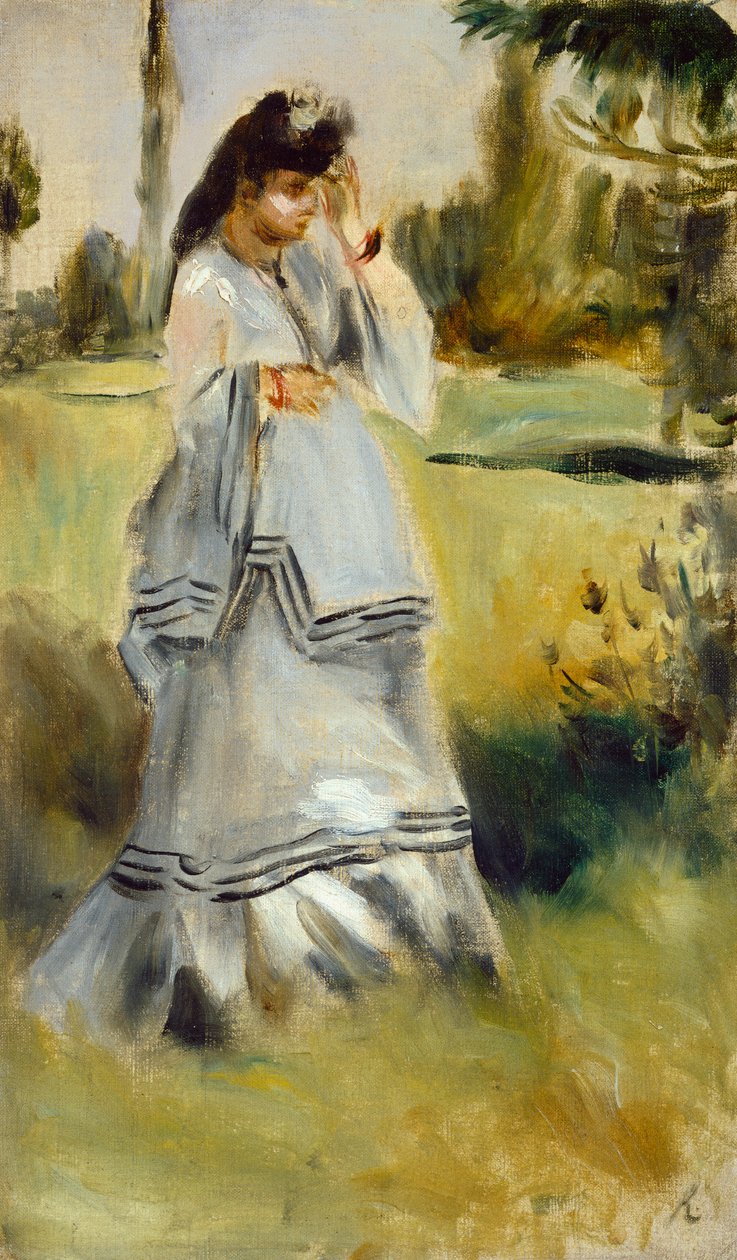 Nainen puistossa, 1866 tekijältä Pierre Auguste Renoir