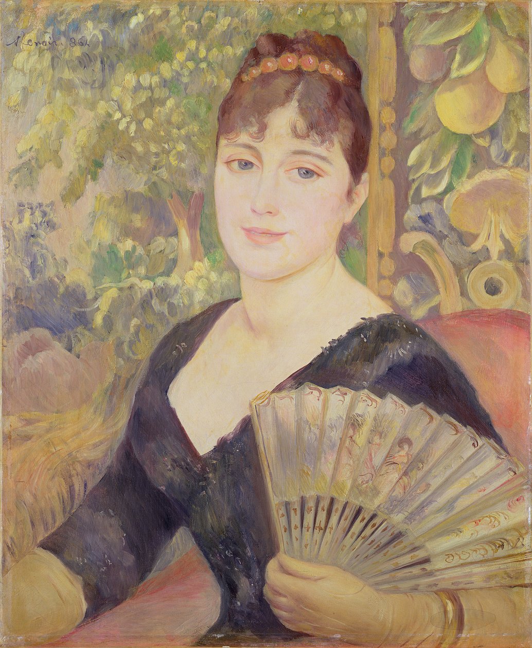 Nainen tuulettimen kanssa, 1886 tekijältä Pierre Auguste Renoir