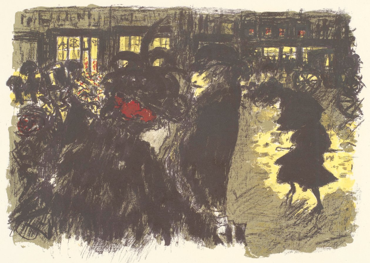 Place le soir, litografia sarjasta Quelques aspects de la vie de Paris (Pariisin elämän eri puolia) tekijältä Pierre Bonnard