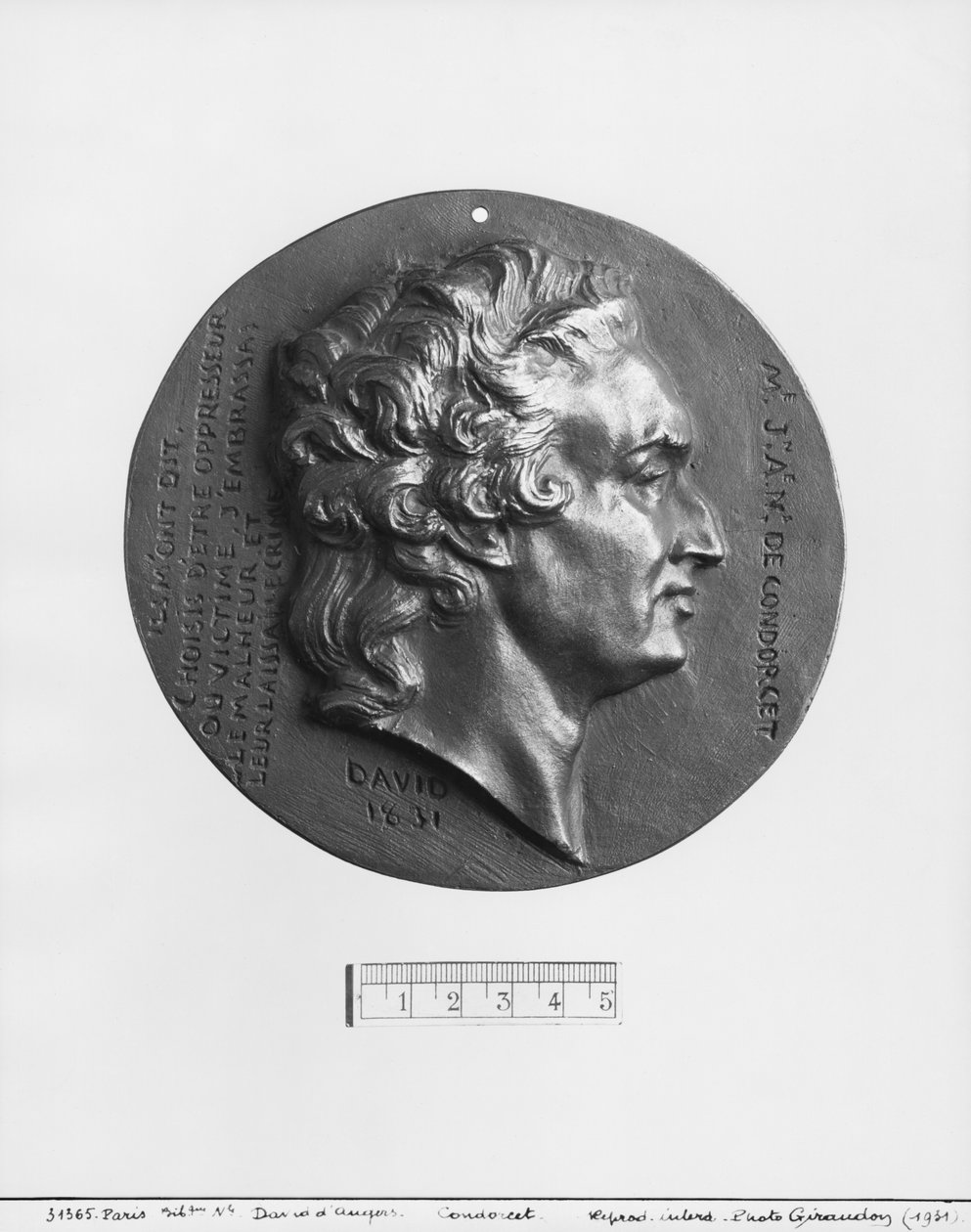 Marie Jean Antoine Nicolas Caritat, Marquis de Condorcet, 1831 (pronssi) tekijältä Pierre Jean David d
