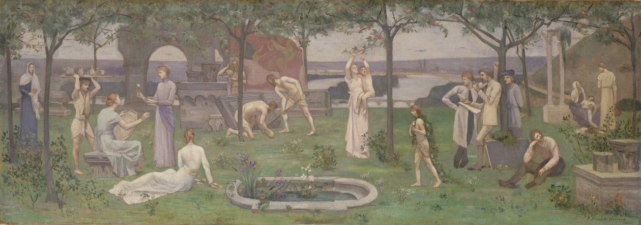 Inter Artes et Naturam (Taiteen ja luonnon välissä), n. 1890-1895 tekijältä Pierre Puvis de Chavannes