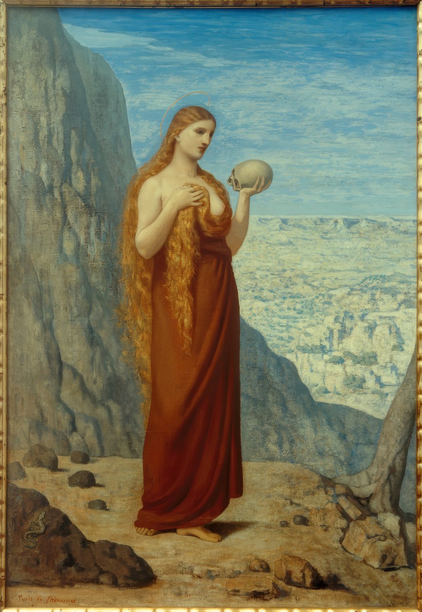 P.C.Puvis de Chavannes, Die hl. Maria Magdalena in der Wüste tekijältä Pierre Puvis de Chavannes