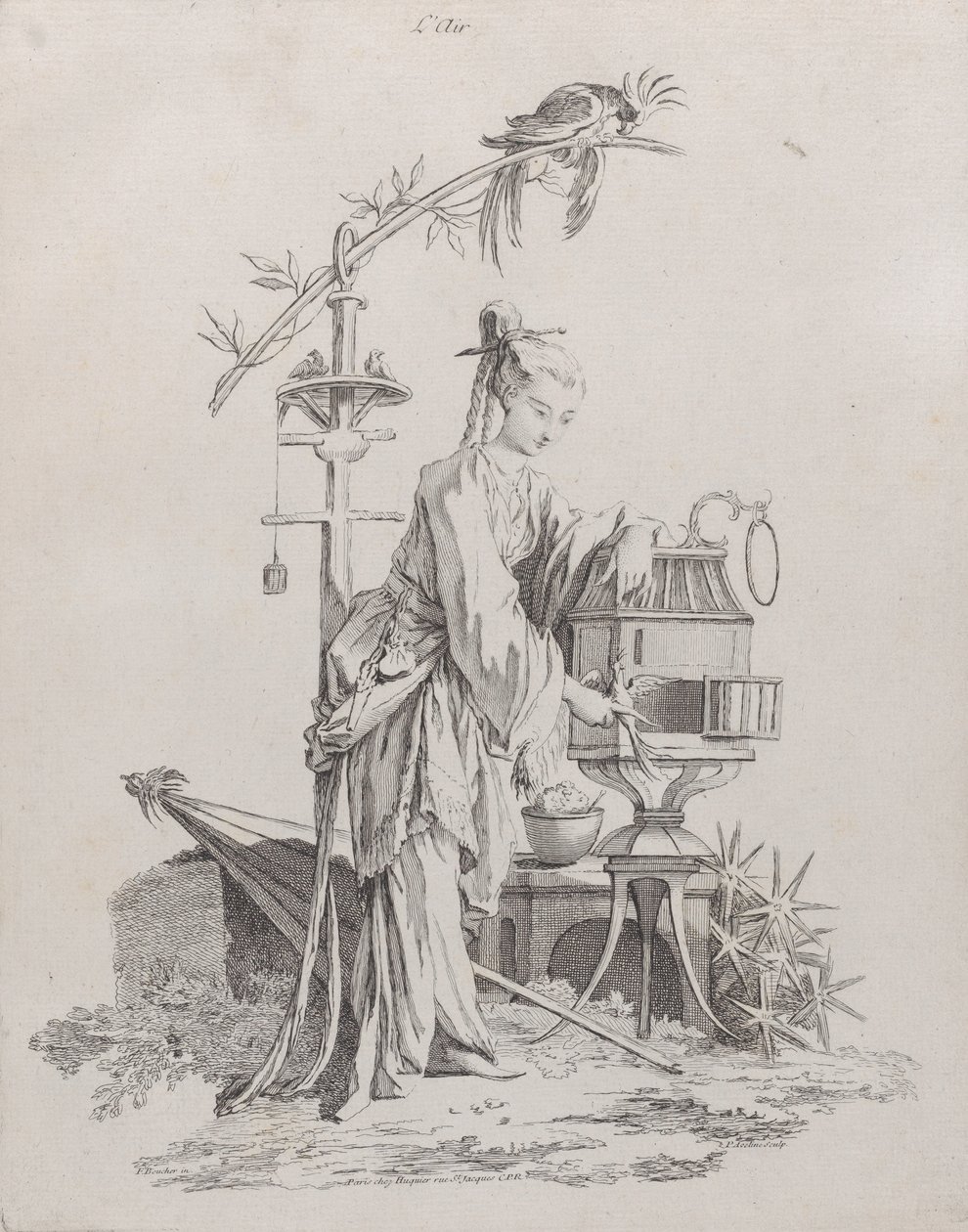 Air, elokuvasta The Four Elements, 1738-49. tekijältä Pierre Alexandre Aveline