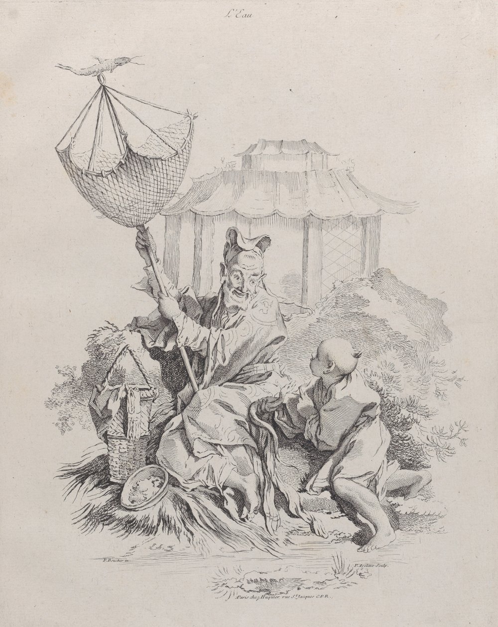Vesi, The Four Elements, 1738-49. tekijältä Pierre Alexandre Aveline