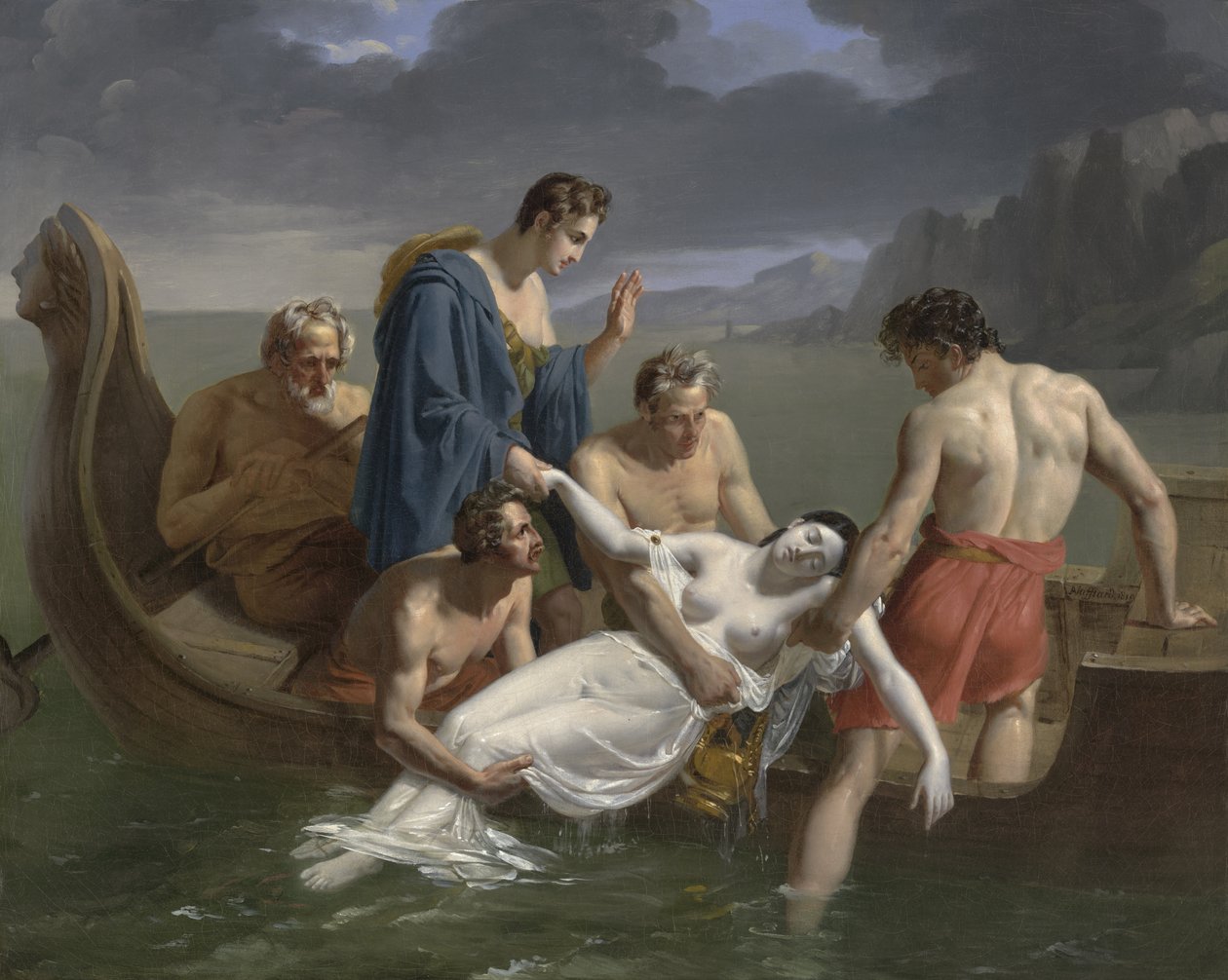 Sapfon kuolema, 1819 tekijältä Pierre Antoine Augustin Vafflard