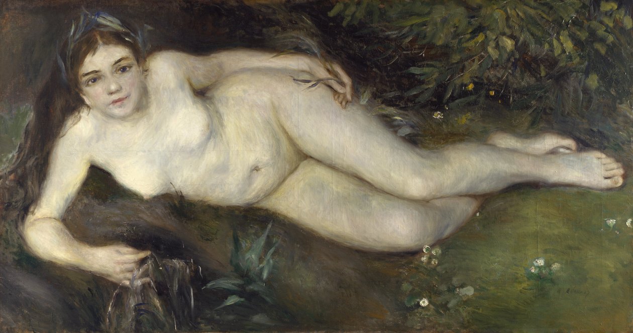 Nymfi virran varrella, 1869-1870 tekijältä Pierre Auguste Renoir