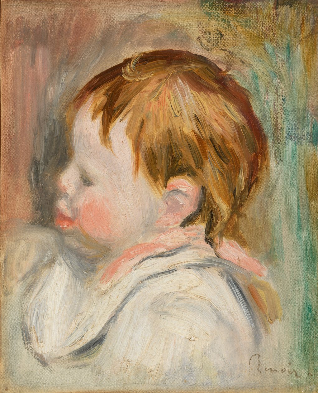 Vauvan pää (lapsen pää, vasen profiili) tekijältä Pierre Auguste Renoir