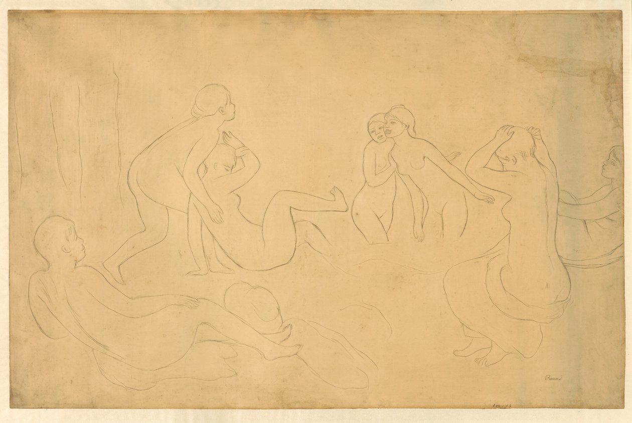 Uimarit metsässä tekijältä Pierre Auguste Renoir