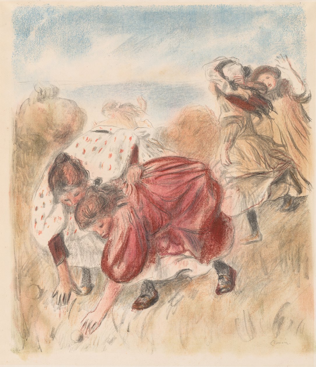 Lapset leikkivät palloa tekijältä Pierre Auguste Renoir
