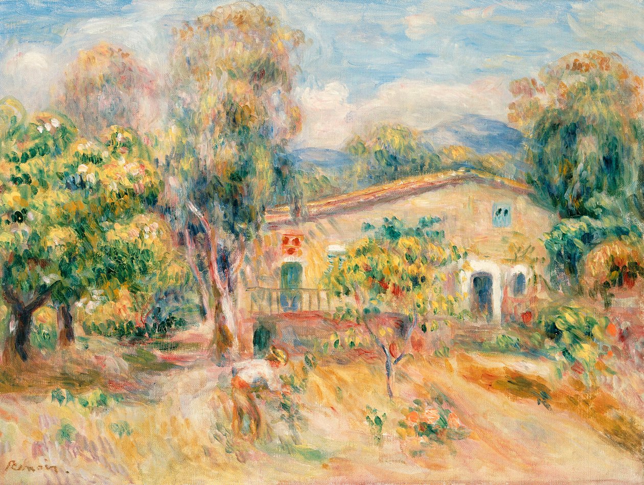 Collettes Farmhouse, Cagnes, 1910 tekijältä Pierre Auguste Renoir