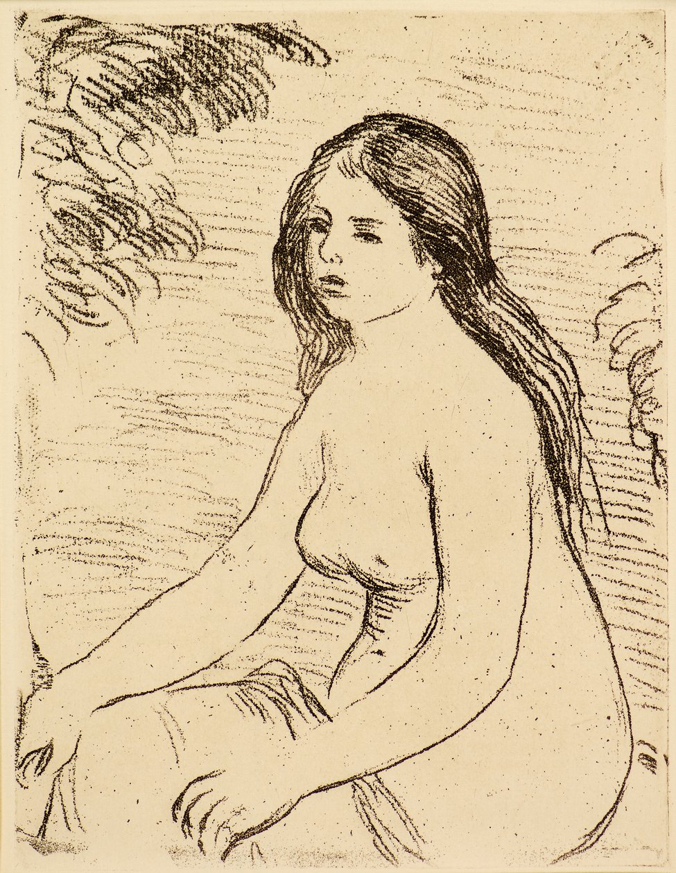 Istuva alaston nainen [alaston uimari] tekijältä Pierre Auguste Renoir