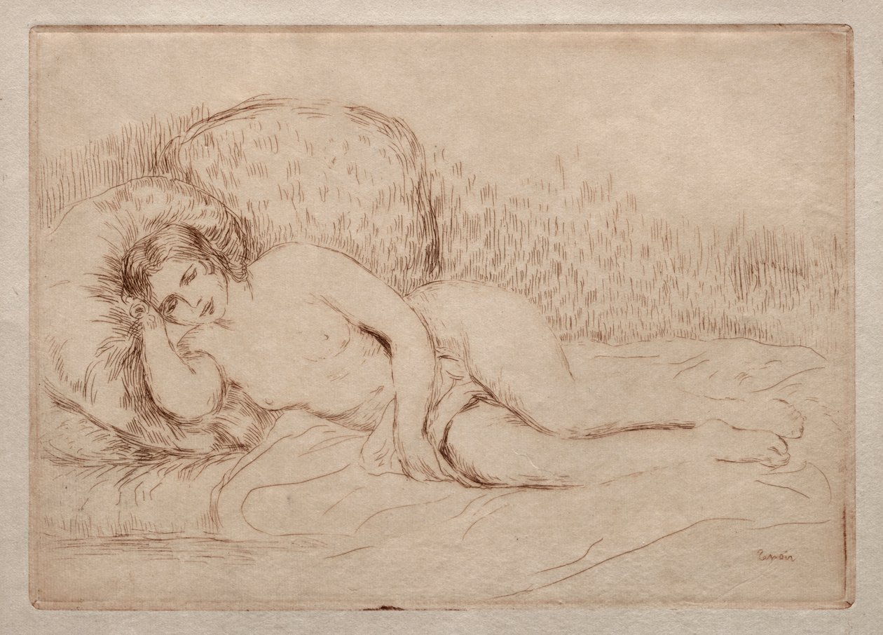 Alaston nainen makaa tekijältä Pierre Auguste Renoir