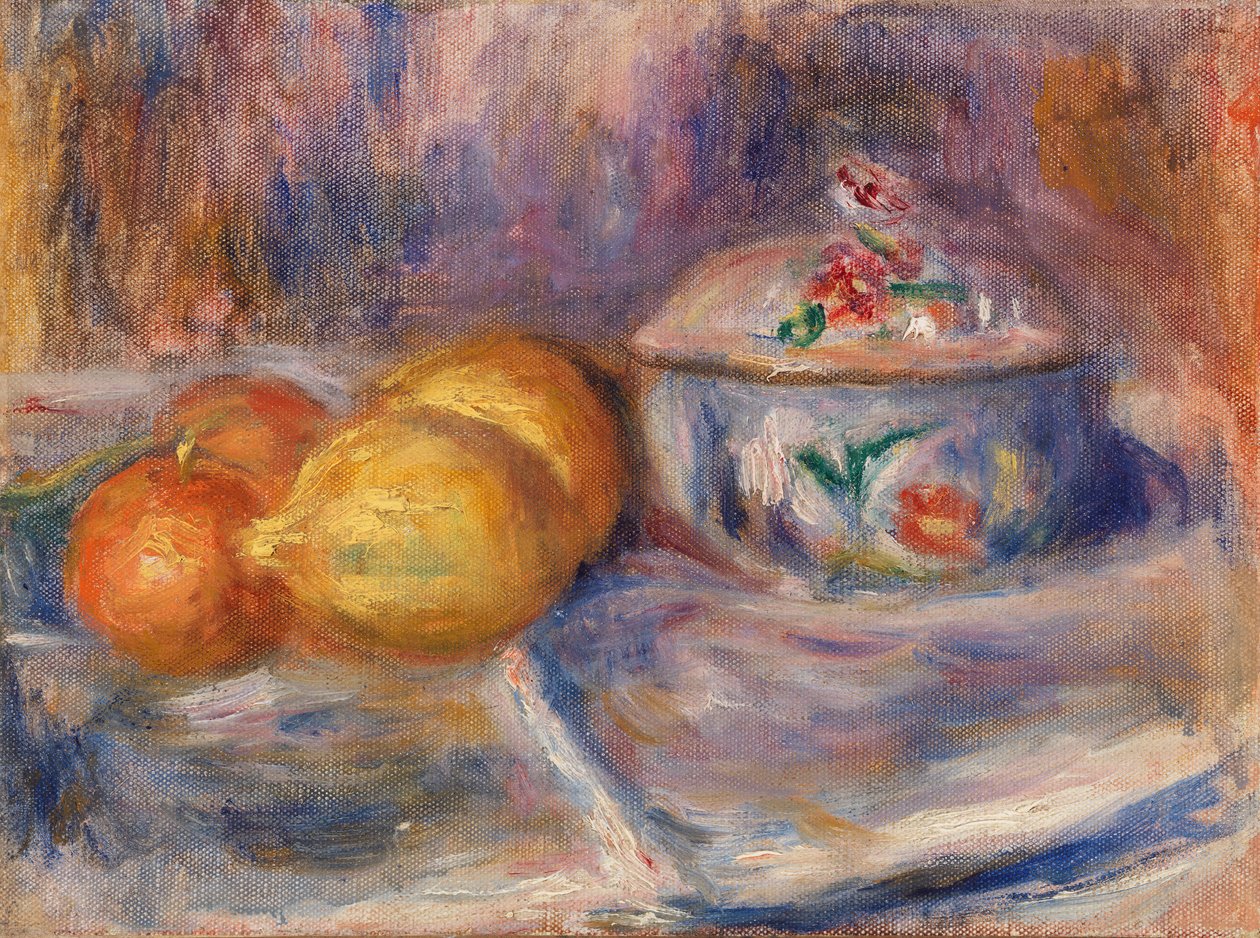 Hedelmiä ja Bonbonnierea tekijältä Pierre Auguste Renoir