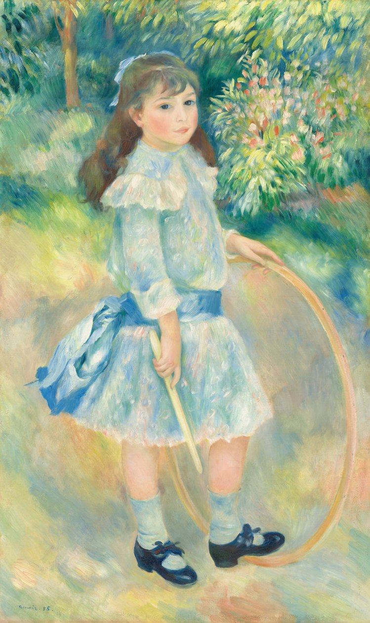 Tyttö vanteella, 1885. tekijältä Pierre Auguste Renoir