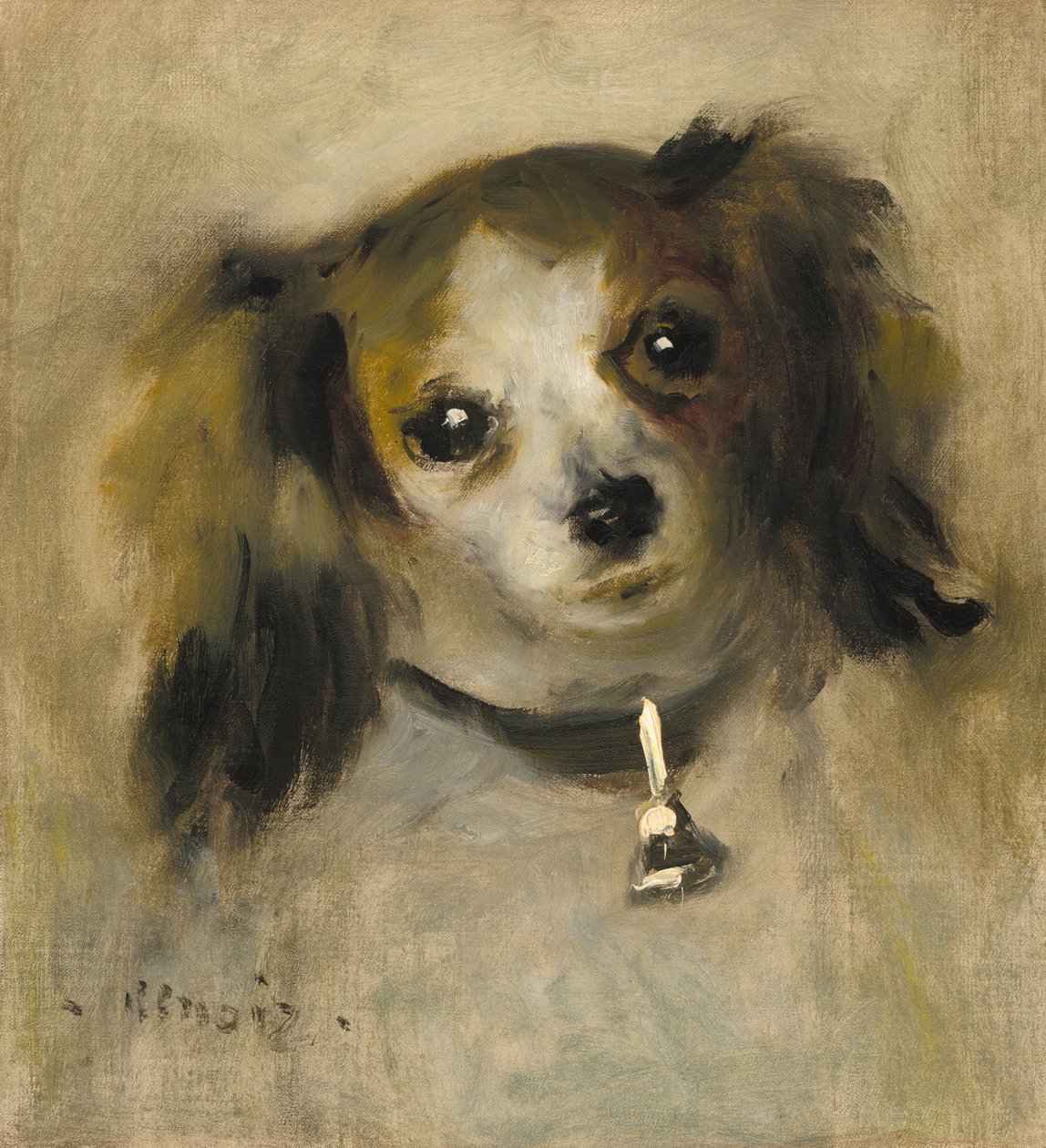 Koiran pää, 1870. tekijältä Pierre Auguste Renoir