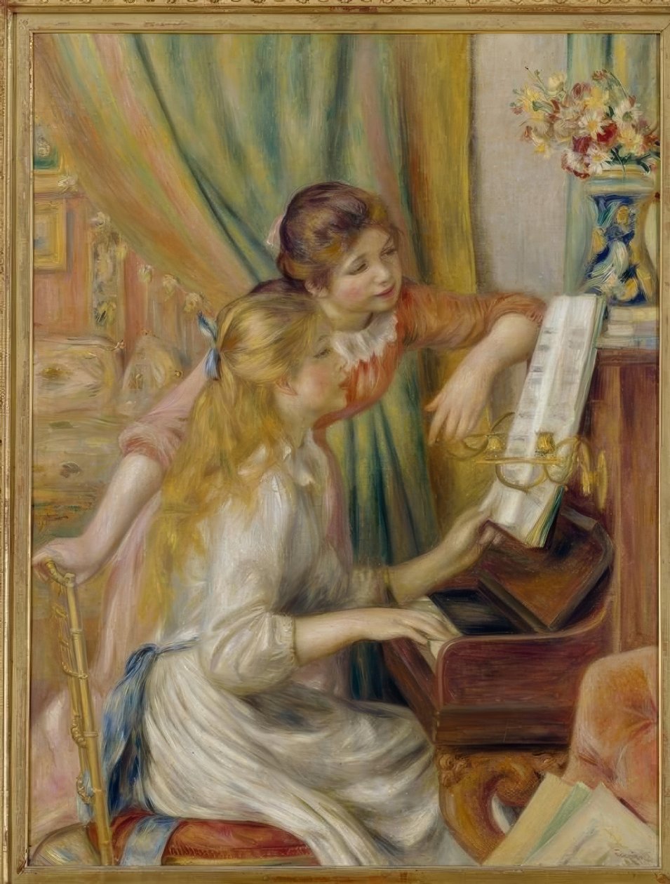 Jeunes täyttää pianon tekijältä Pierre Auguste Renoir