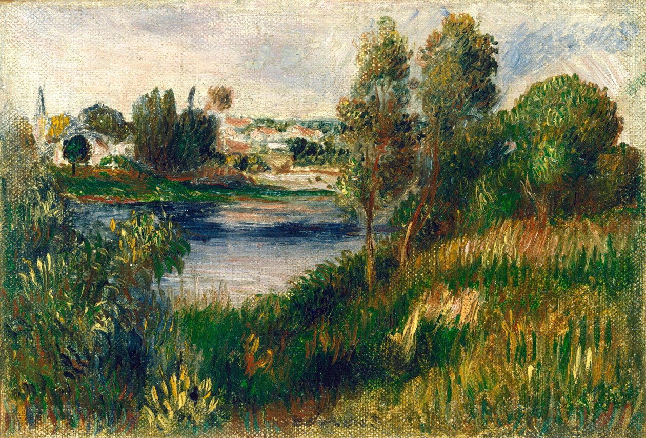 Maisema Vétheuilissa, n. 1890. tekijältä Pierre Auguste Renoir