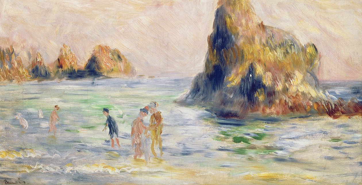 Moulin Huet Bay, Guernsey, n. 1883 tekijältä Pierre Auguste Renoir