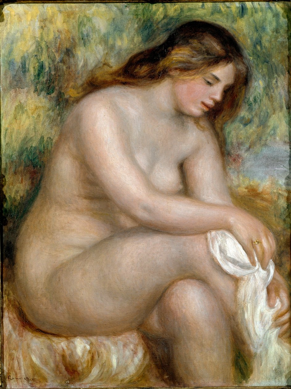 Alaston istuminen (uiva pyyhkii jalkaansa) tekijältä Pierre Auguste Renoir