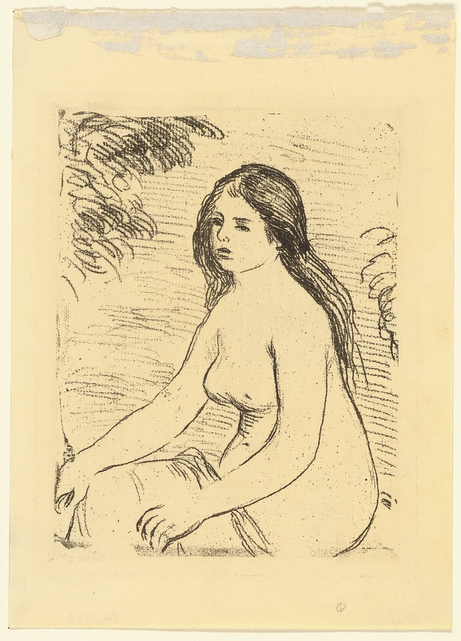 Istuva alaston nainen tekijältä Pierre Auguste Renoir