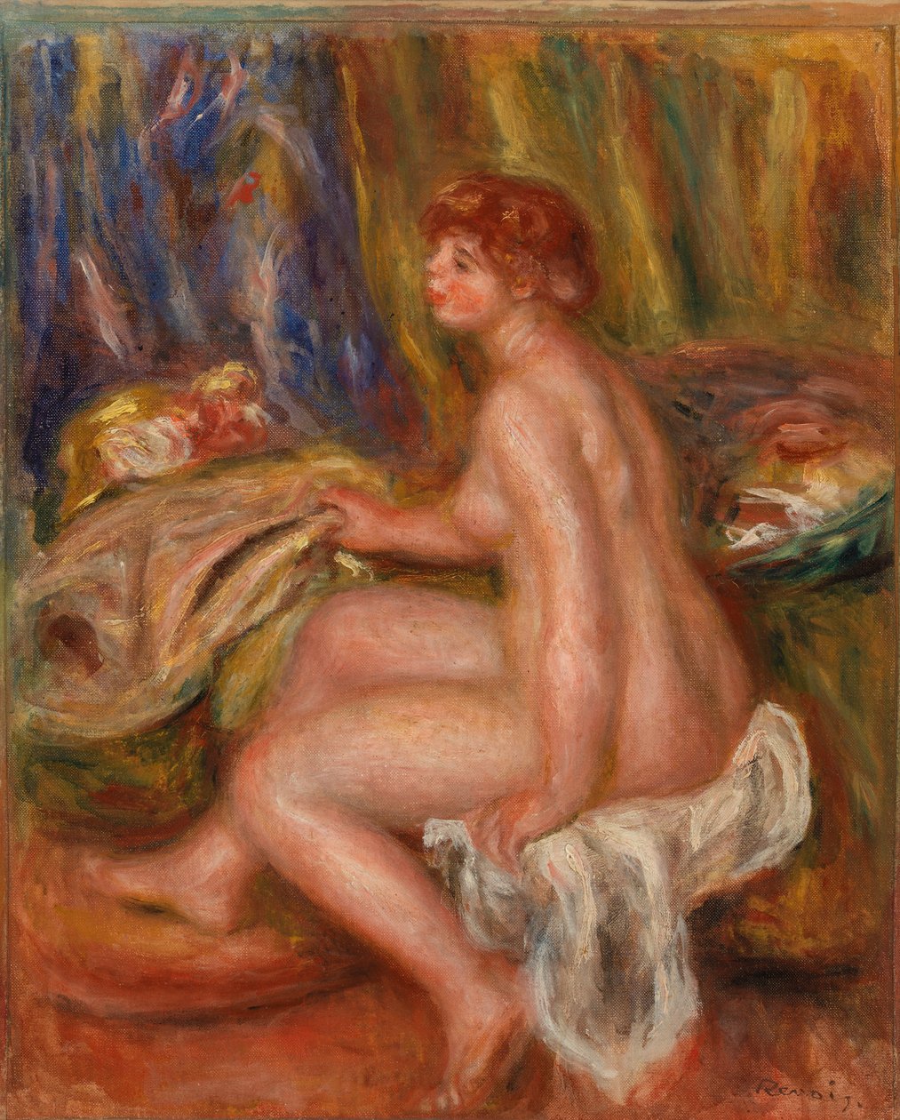 Istuva alasti huoneessa tekijältä Pierre Auguste Renoir