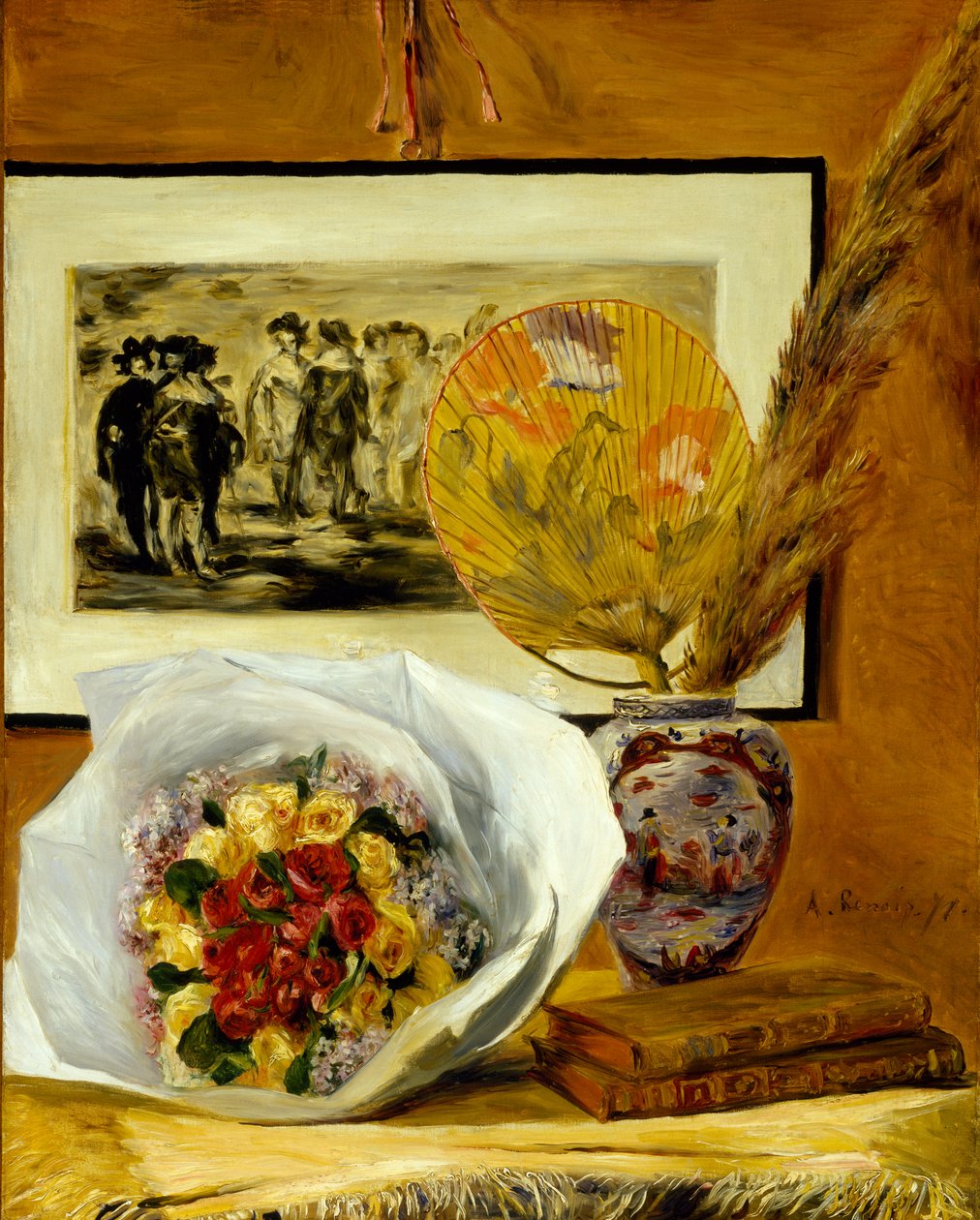 Asetelma kukkakimpun kanssa tekijältä Pierre Auguste Renoir