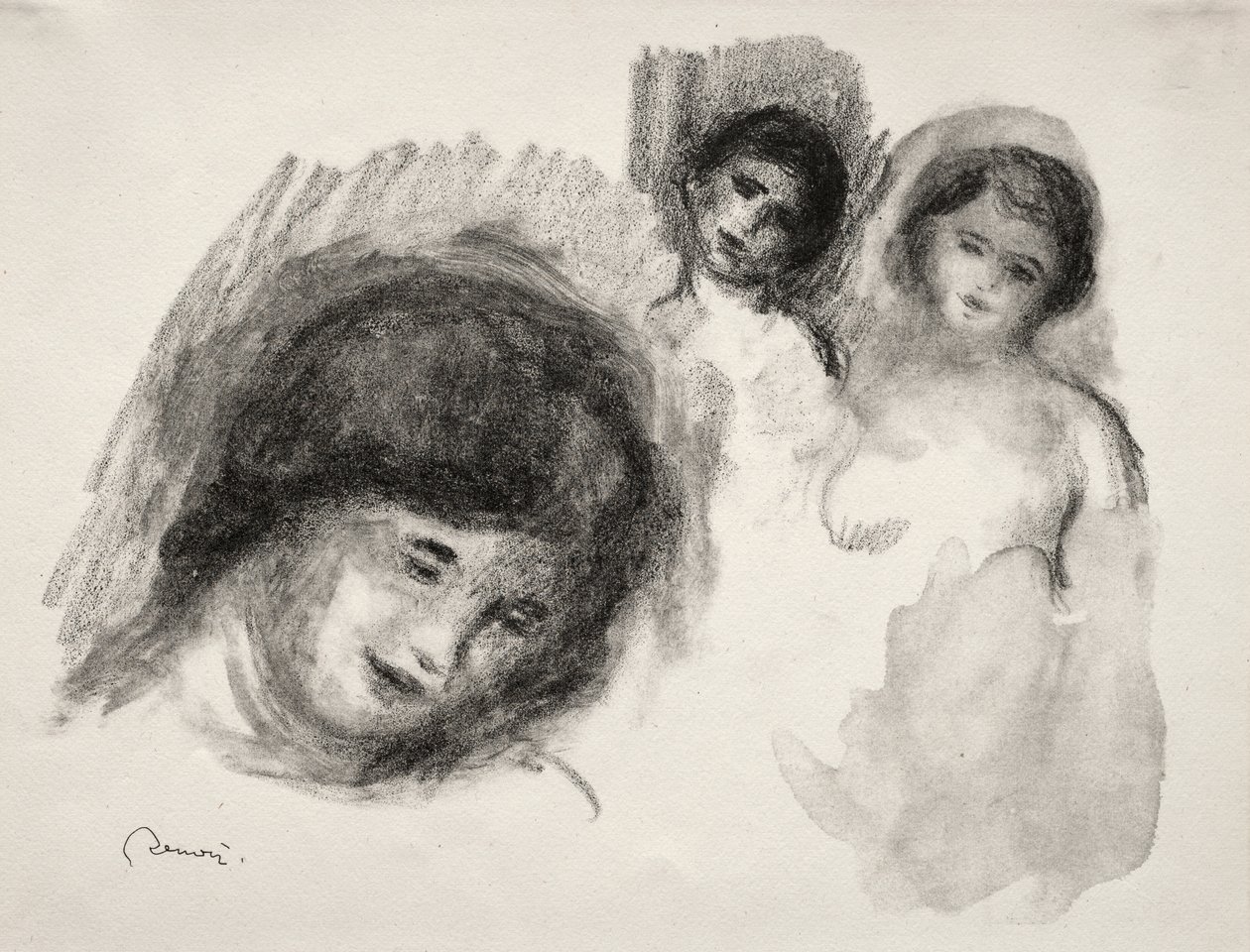 Kivi kolmella luonnoksella tekijältä Pierre Auguste Renoir