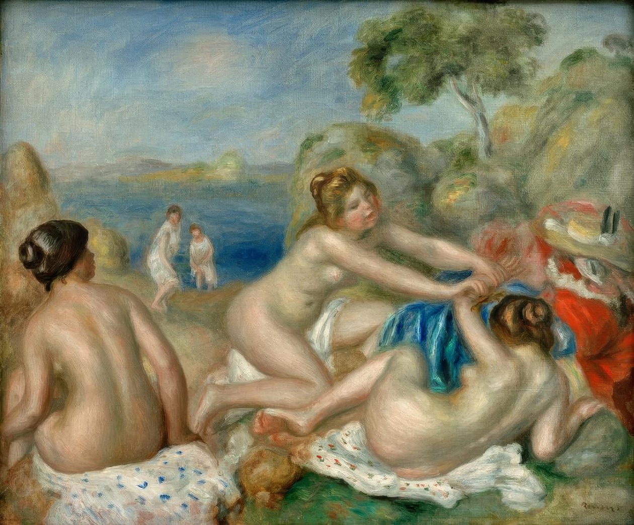 Trois baigneuses au crabe tekijältä Pierre Auguste Renoir