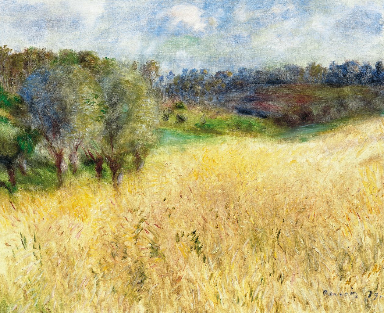 Wheatfield, 1879 tekijältä Pierre Auguste Renoir