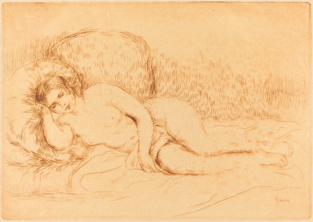 Woman Reclining Femme-sohva, 1906. tekijältä Pierre Auguste Renoir