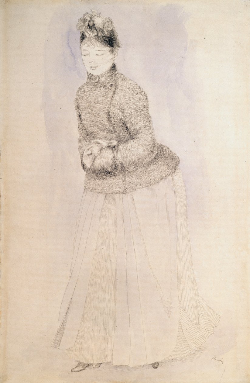Nainen muhvilla, c1883-c1884. tekijältä Pierre Auguste Renoir