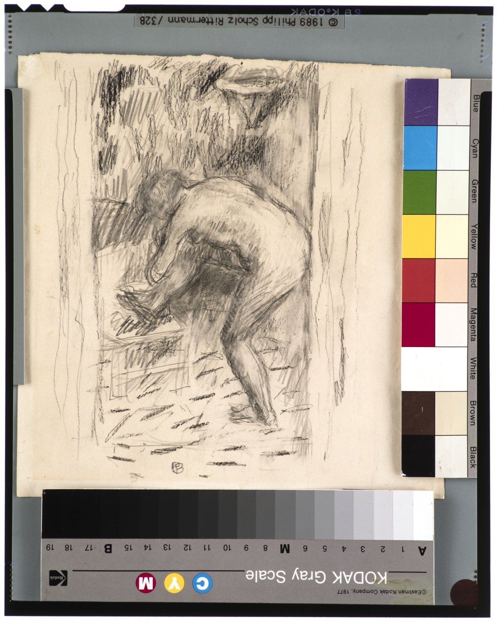 Kylvyn jälkeen, n. 1924 (grafiitti) tekijältä Pierre Bonnard