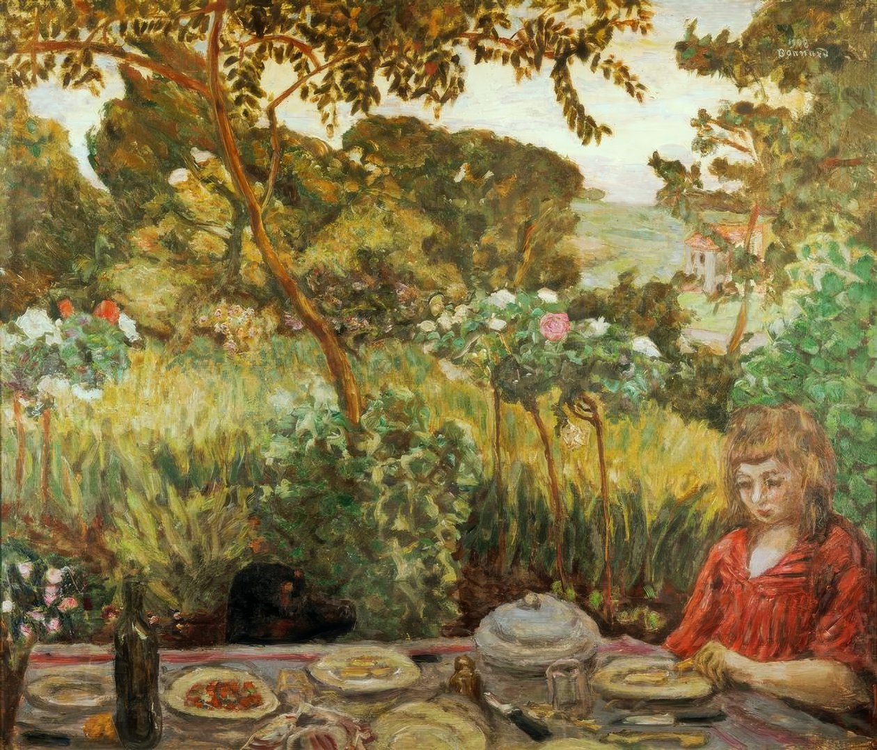 Ruokailun loppu puutarhassa tekijältä Pierre Bonnard