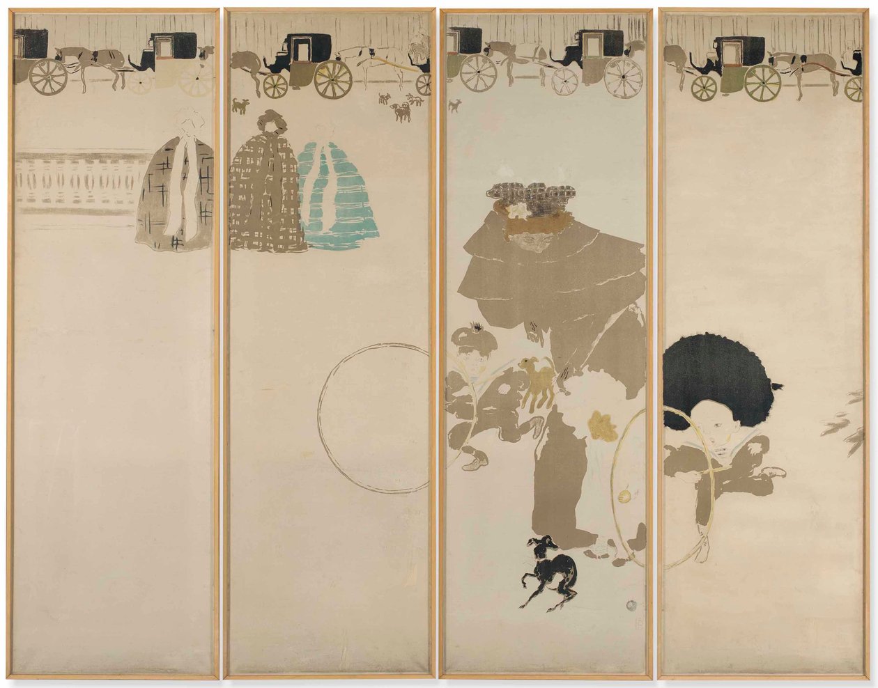 Hoitajien kävely, vaunujen friisi tekijältä Pierre Bonnard