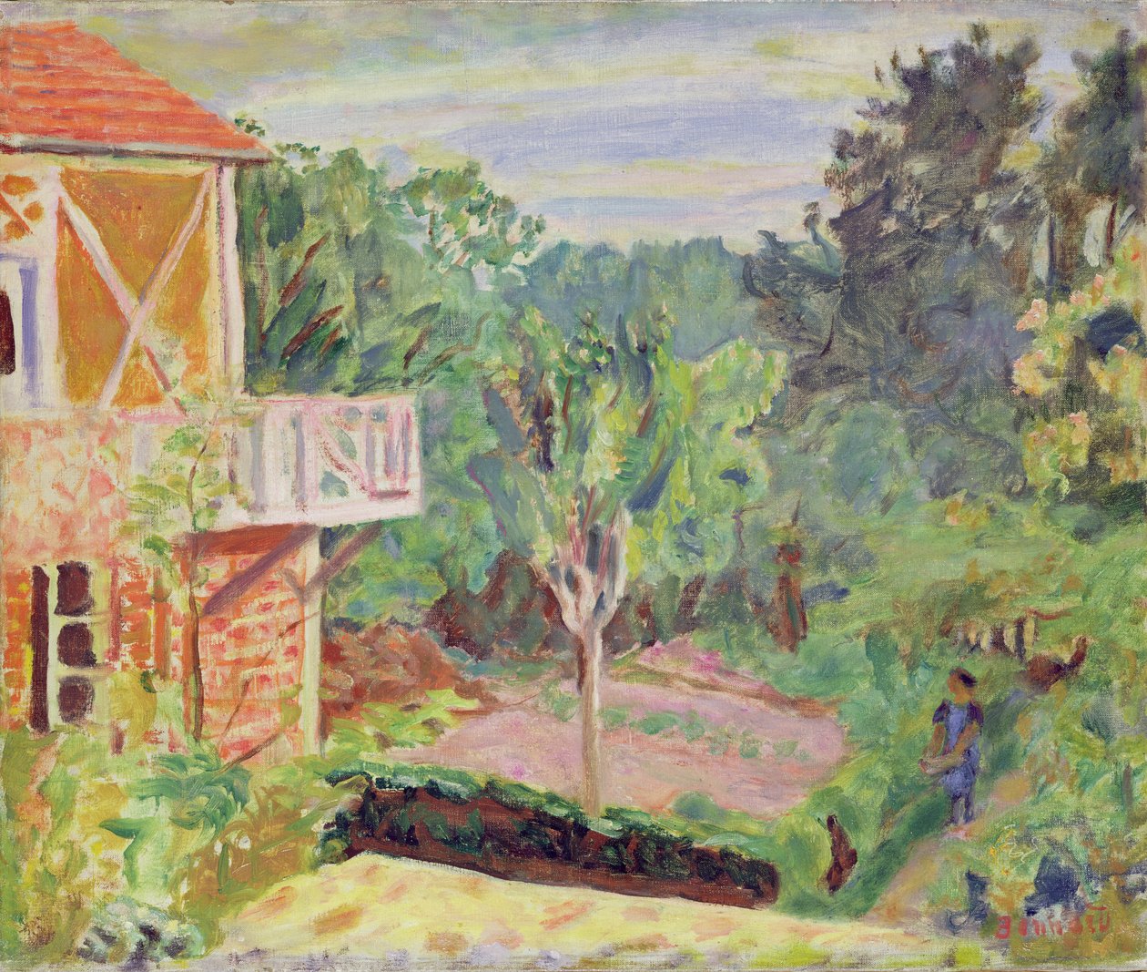 Auringonvalo Vernonissa, noin 1920 (öljy kankaalle). tekijältä Pierre Bonnard