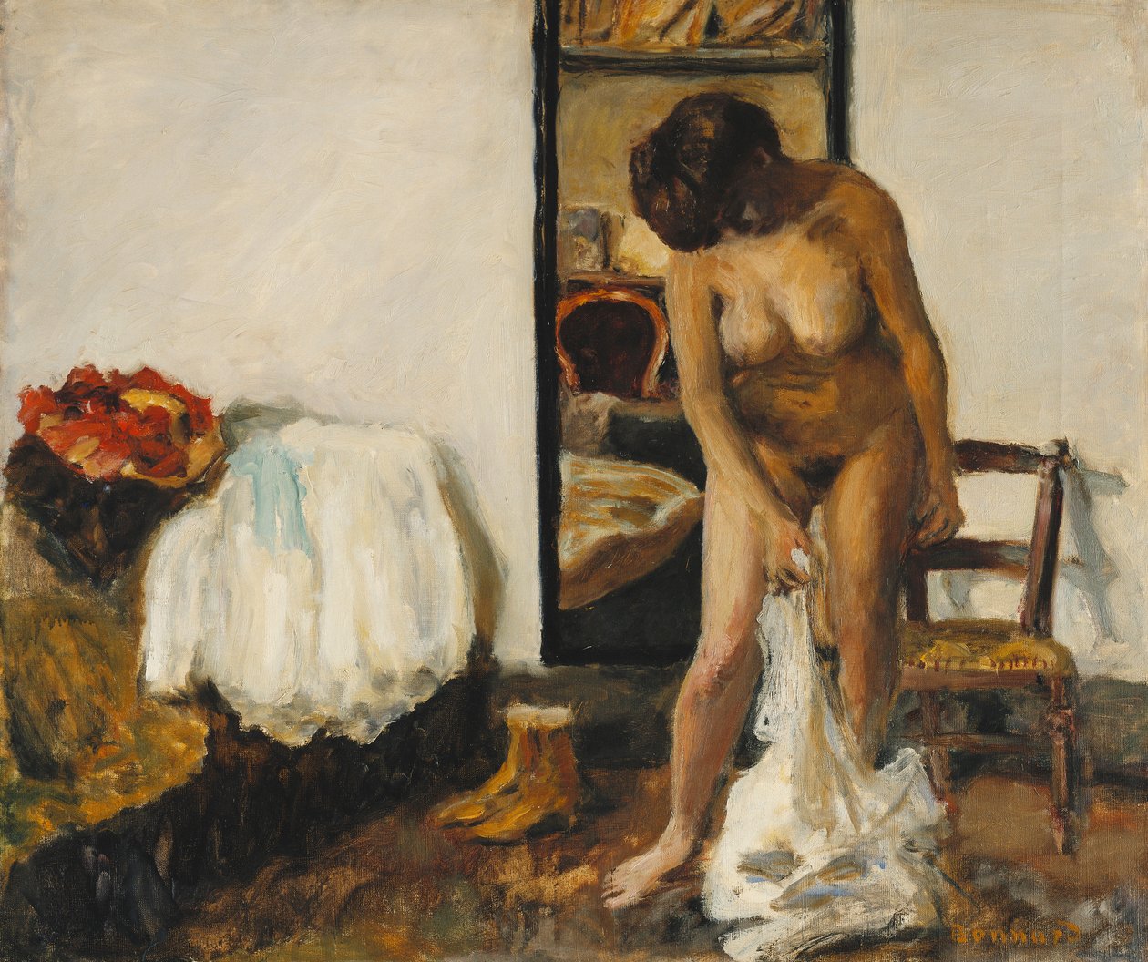 Nainen riisuminen; Vaimo riisuutumassa tekijältä Pierre Bonnard