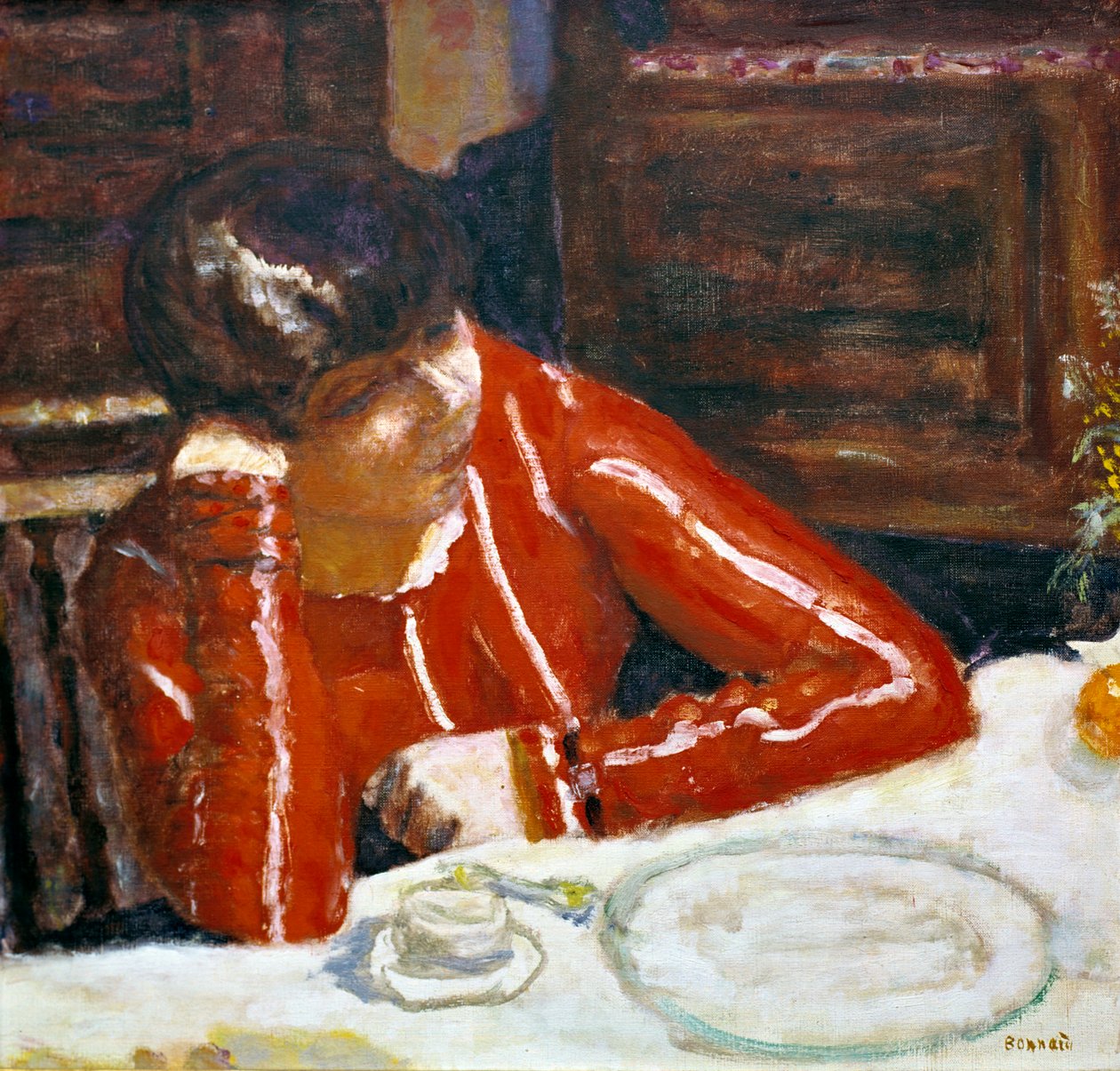 Nainen Red Topissa, vuodelta 1920 tekijältä Pierre Bonnard