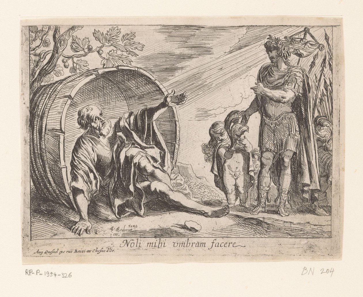Aleksanteri Suuri ja Diogenes tekijältä Pierre Brebiette