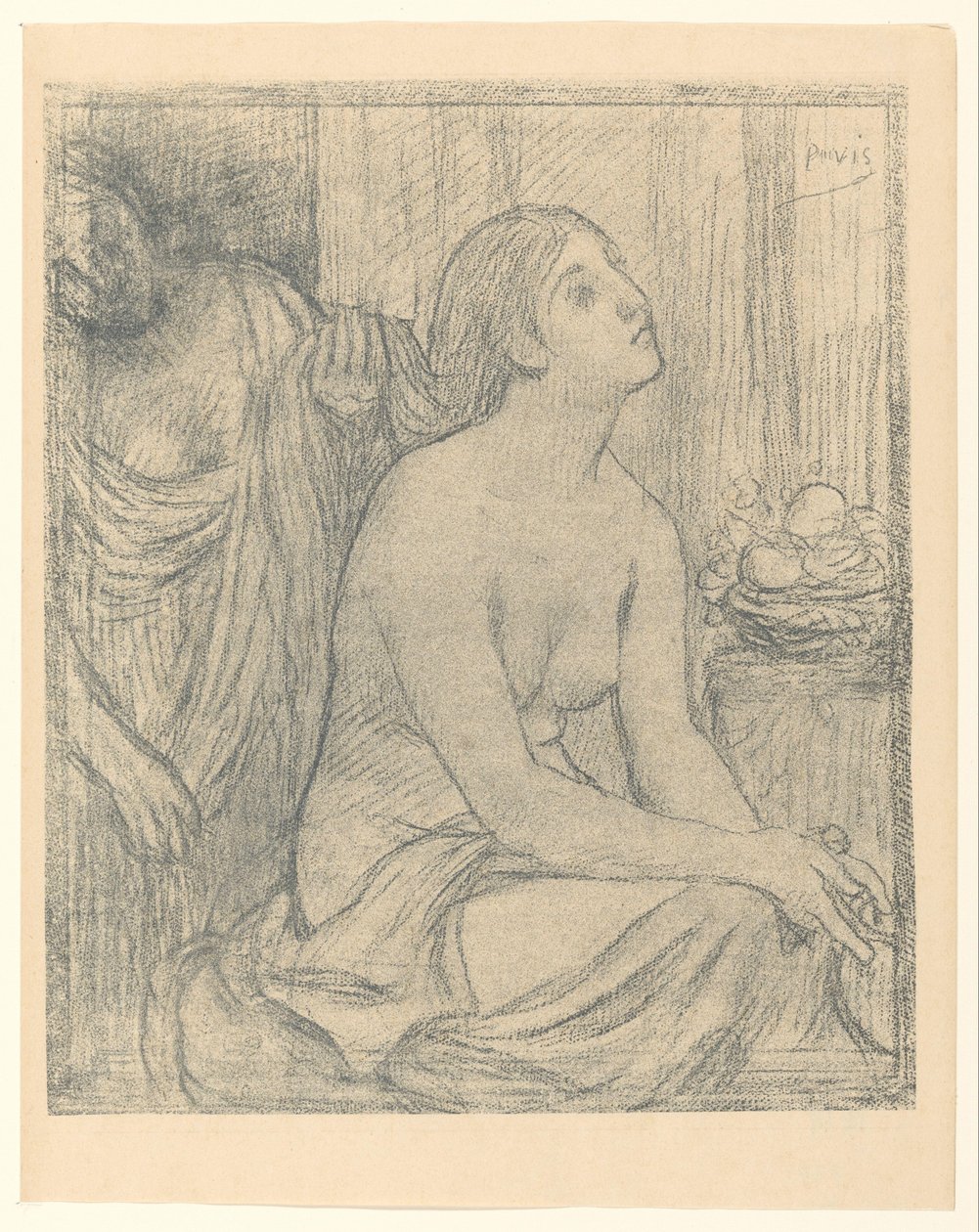 Nainen wc:ssä tekijältä Pierre Cécile Puvis de Chavannes