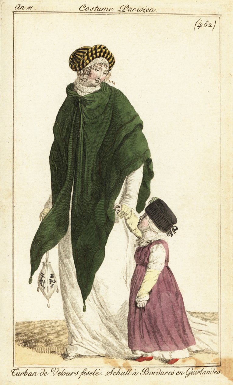 Muodikas nainen ja lapsi, Paris tekijältä Pierre Charles Baquoy