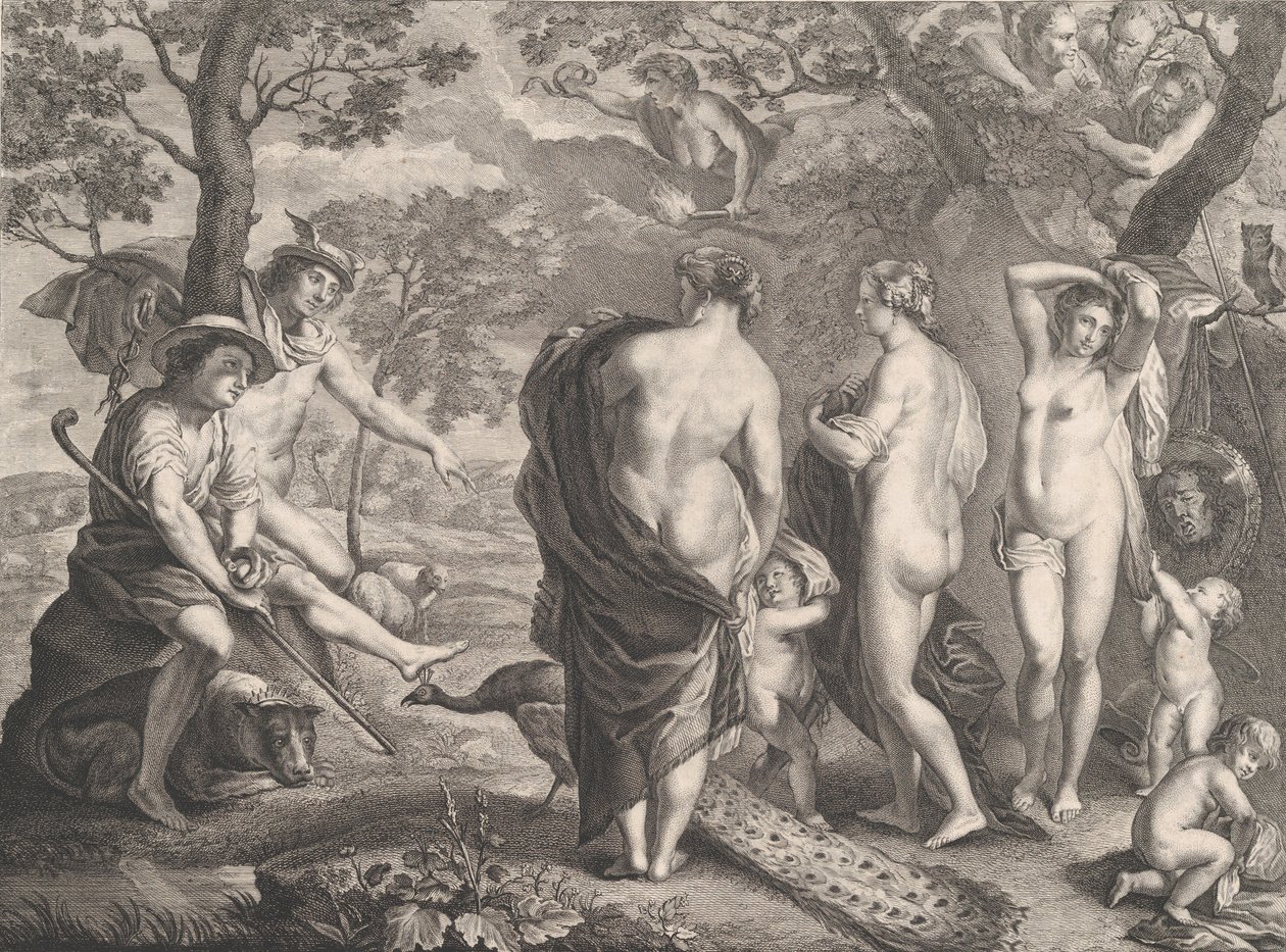 Pariisin tuomio, 1750 tekijältä Pierre Etienne Moitte