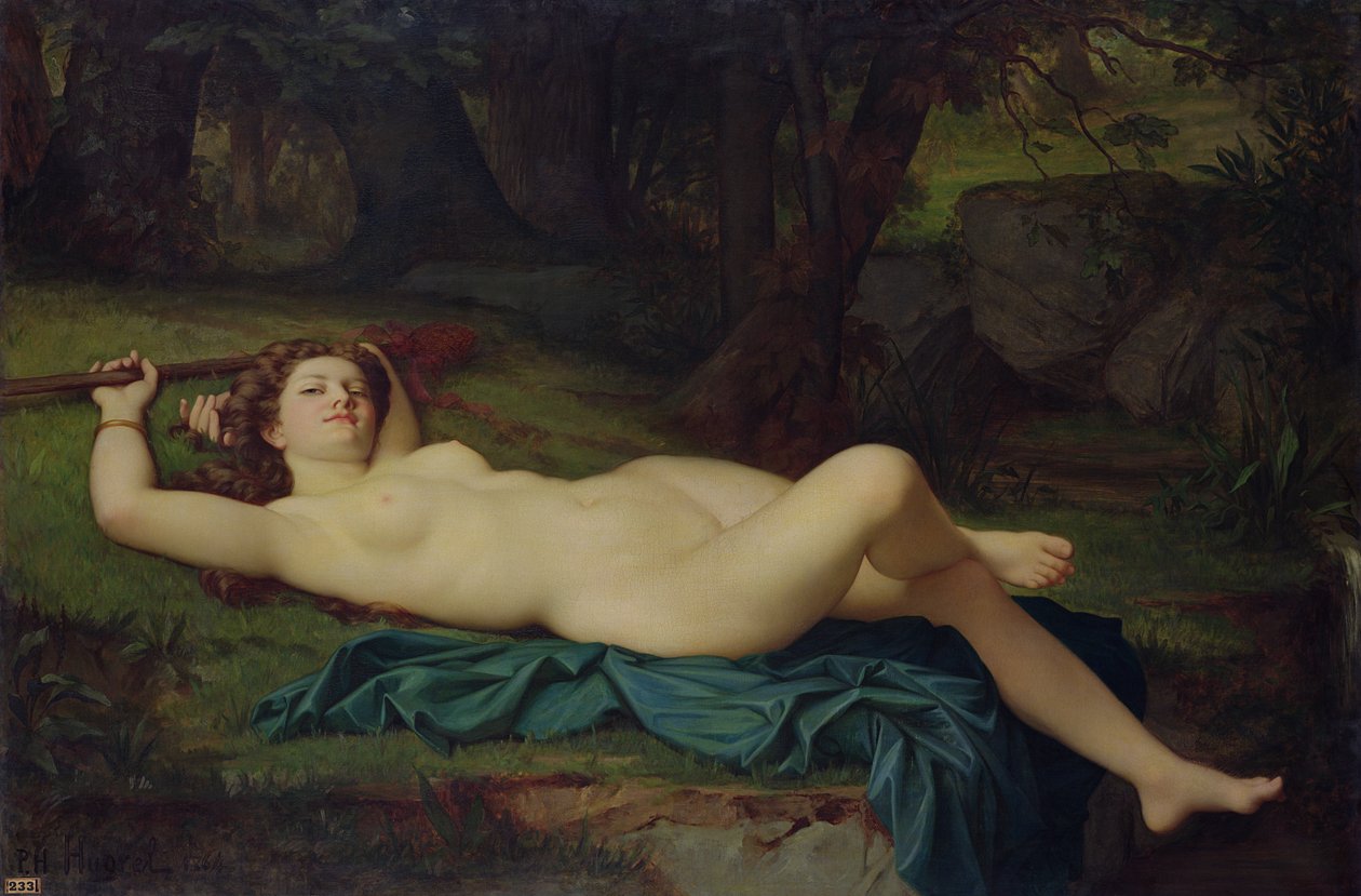 Bacchante, 1864 tekijältä Pierre Honore Hugrel