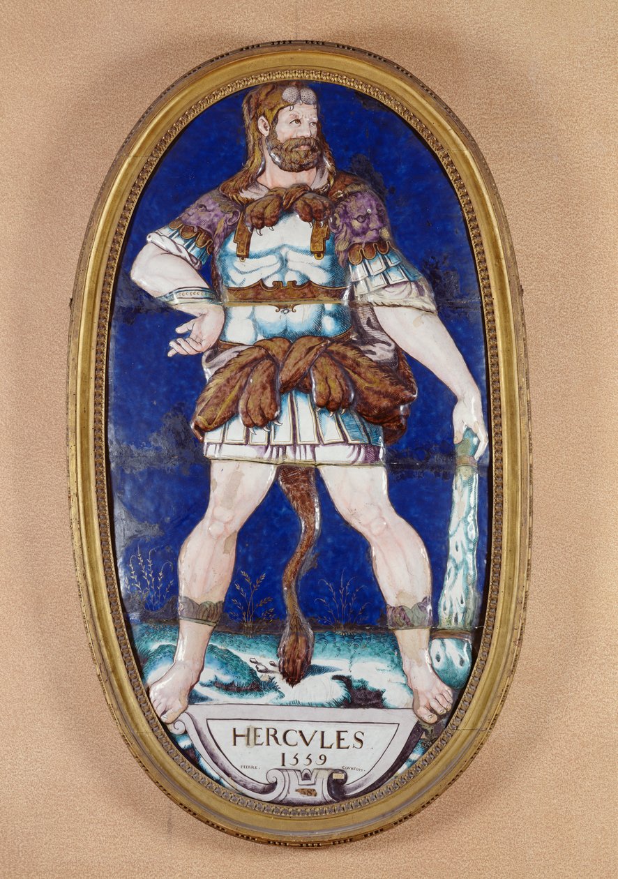 Hercules, 1559 (maalattu emali) tekijältä Pierre I Courteys