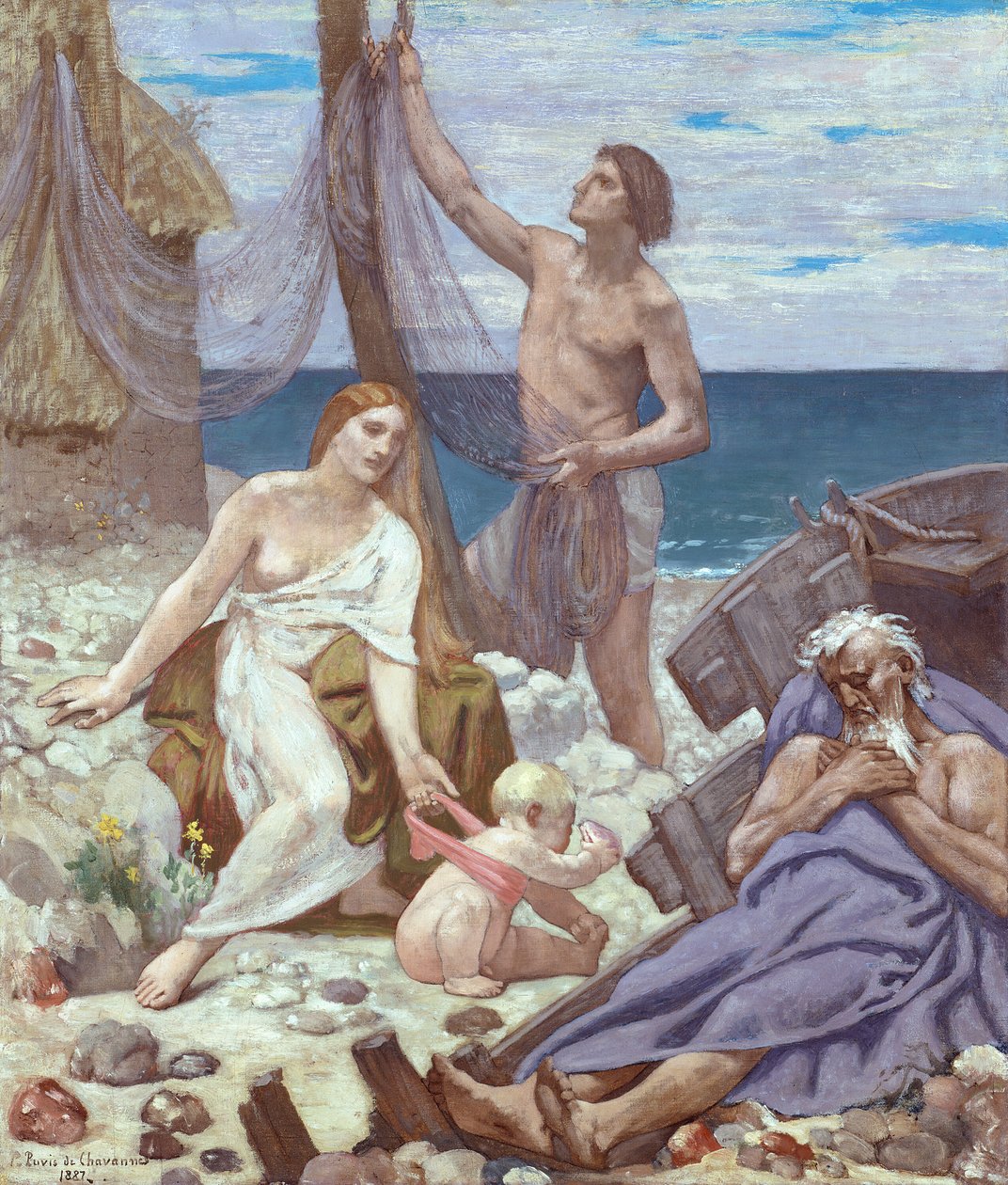 Kalastajan perhe, 1887. tekijältä Pierre Puvis de Chavannes