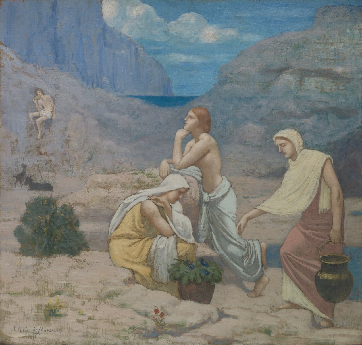 Paimenten laulu, 1891. tekijältä Pierre Puvis de Chavannes