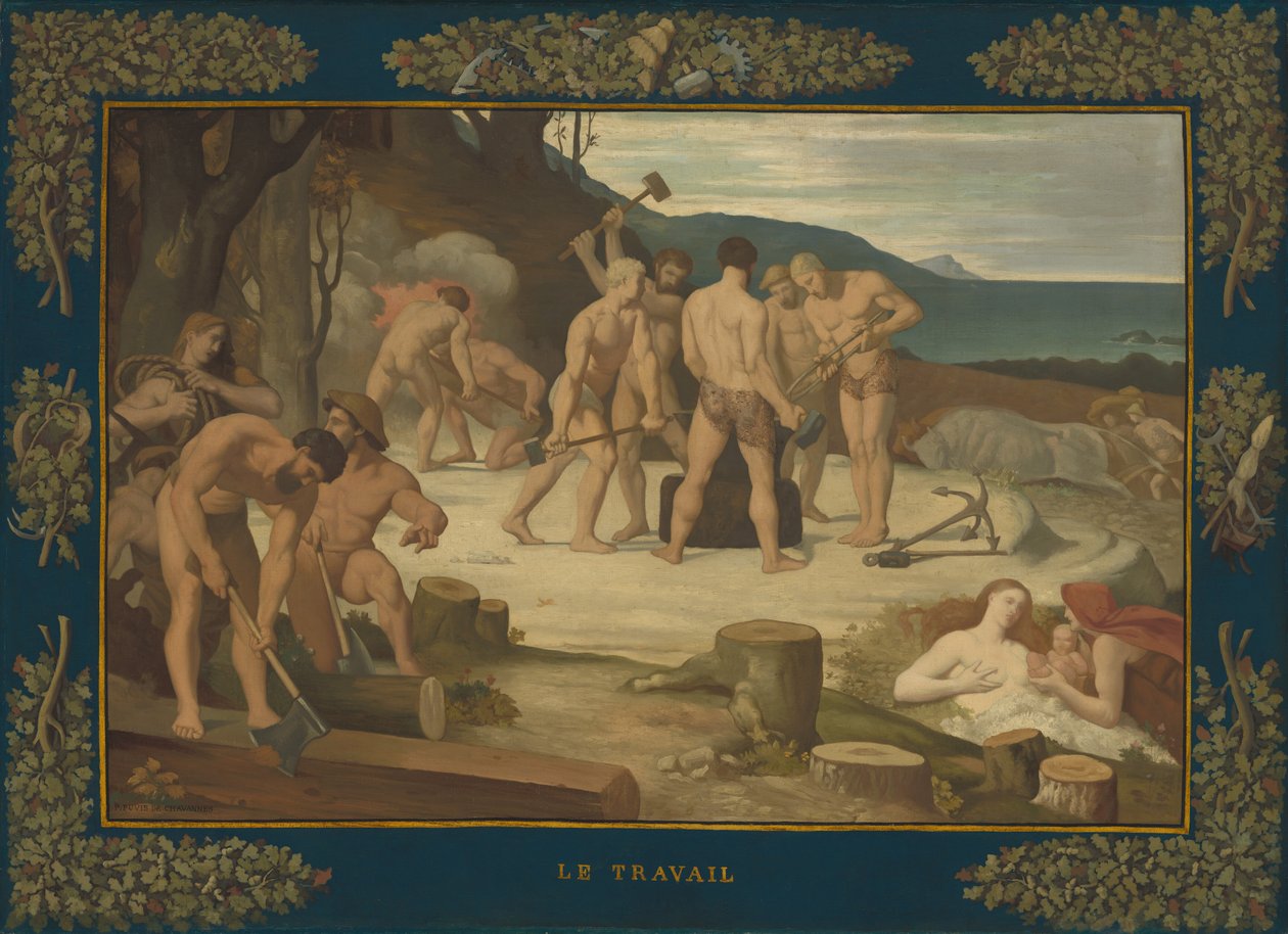 Työ, c. 1863. tekijältä Pierre Puvis de Chavannes
